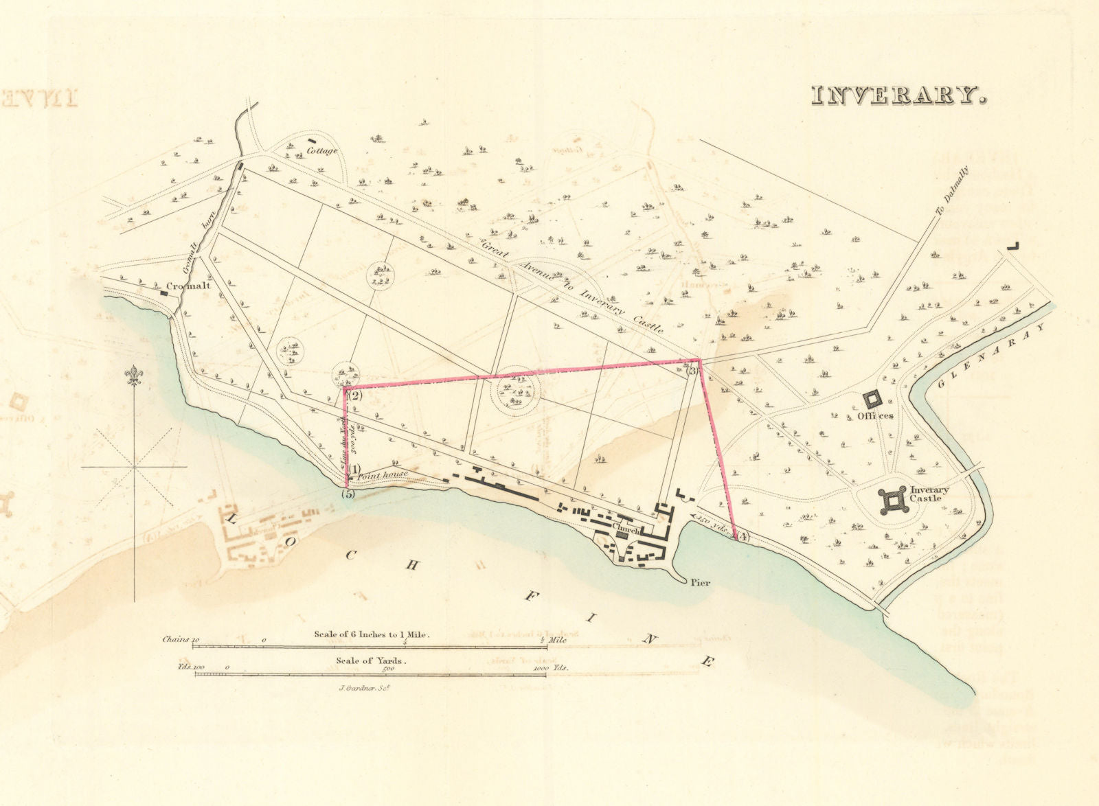 INVERARAY borough/town plan for the REFORM ACT. Inverary. Scotland 1832 map